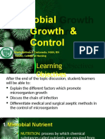 Microbial Growth & Control: Maria Belinda P. Castaneda, MAN, RN Faculty, College of Nursing