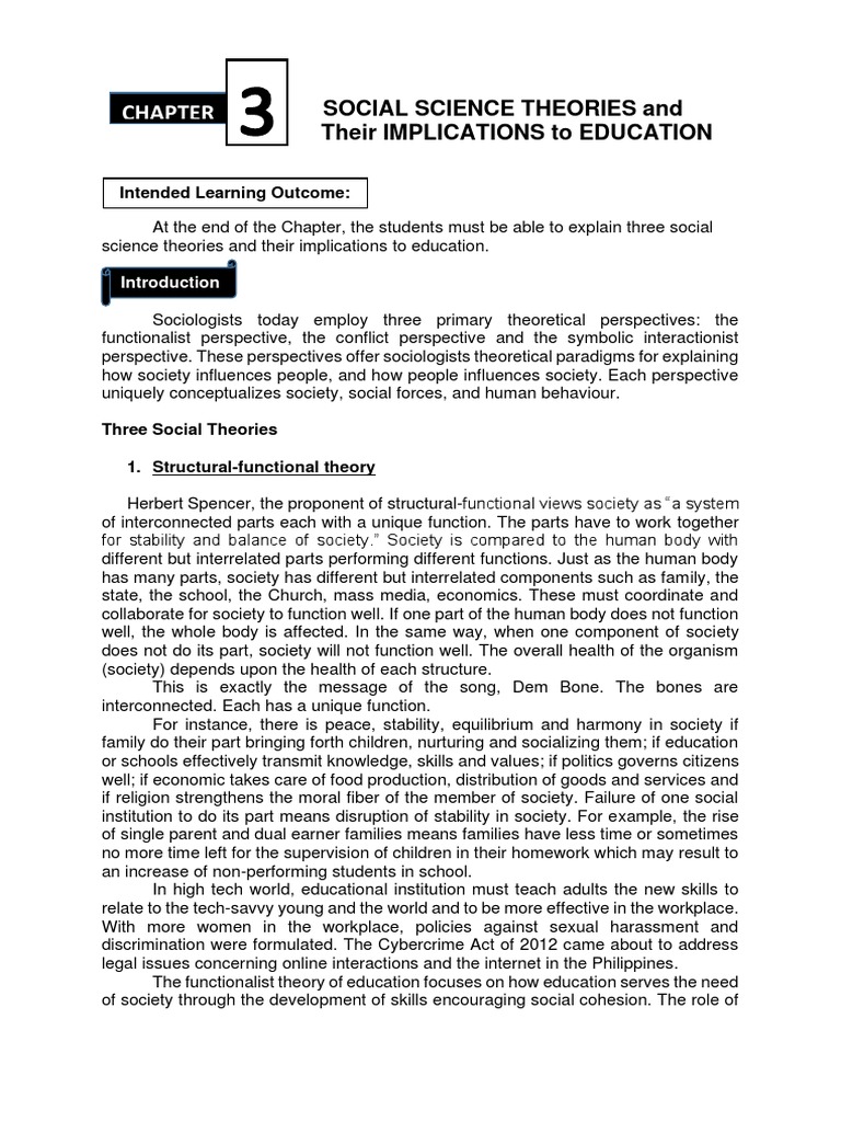 Social Science Theories in Education | PDF | Sociology | Human Nature