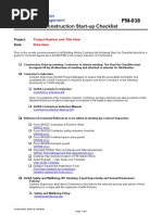 Construction Start-Up Checklist: Project Number and Title Here Date Here