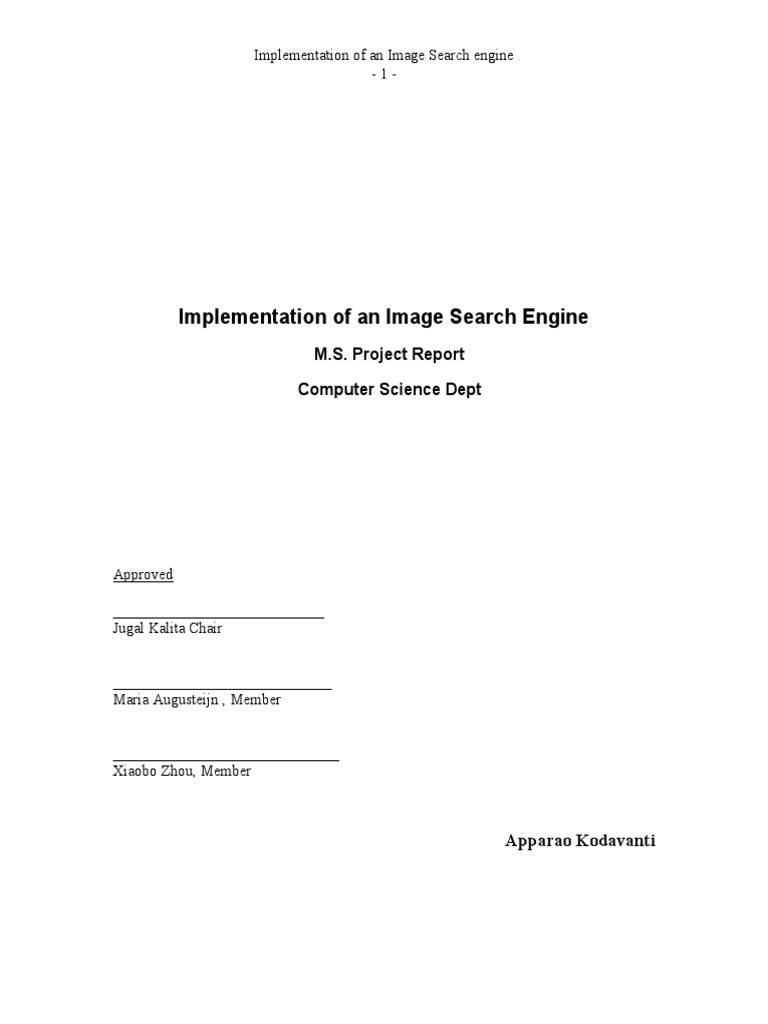Image Search Engine Project Report | PDF | Search Engine Optimization ...