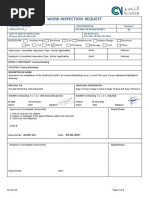 Work Inspection Request: Contract Number: MDC/2471374 - 2 Wir Reference: Revision: 00 Date & Time of Inspection