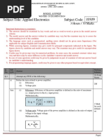 Subject Title: Applied Electronics Subject Code: 22329: 3 Hours / 70 Marks