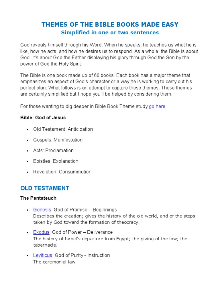 Themes of Bible Books Made Easy | PDF | Paul The Apostle | Jesus