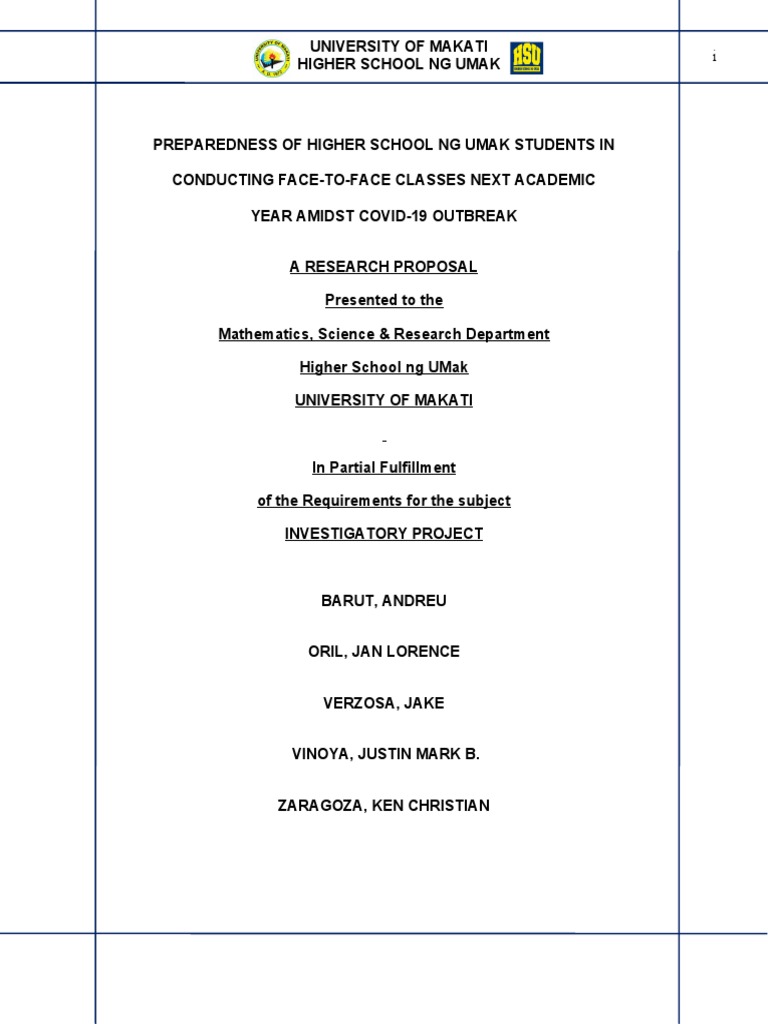 UMak Students' Readiness for In-Person Classes | PDF | Survey ...