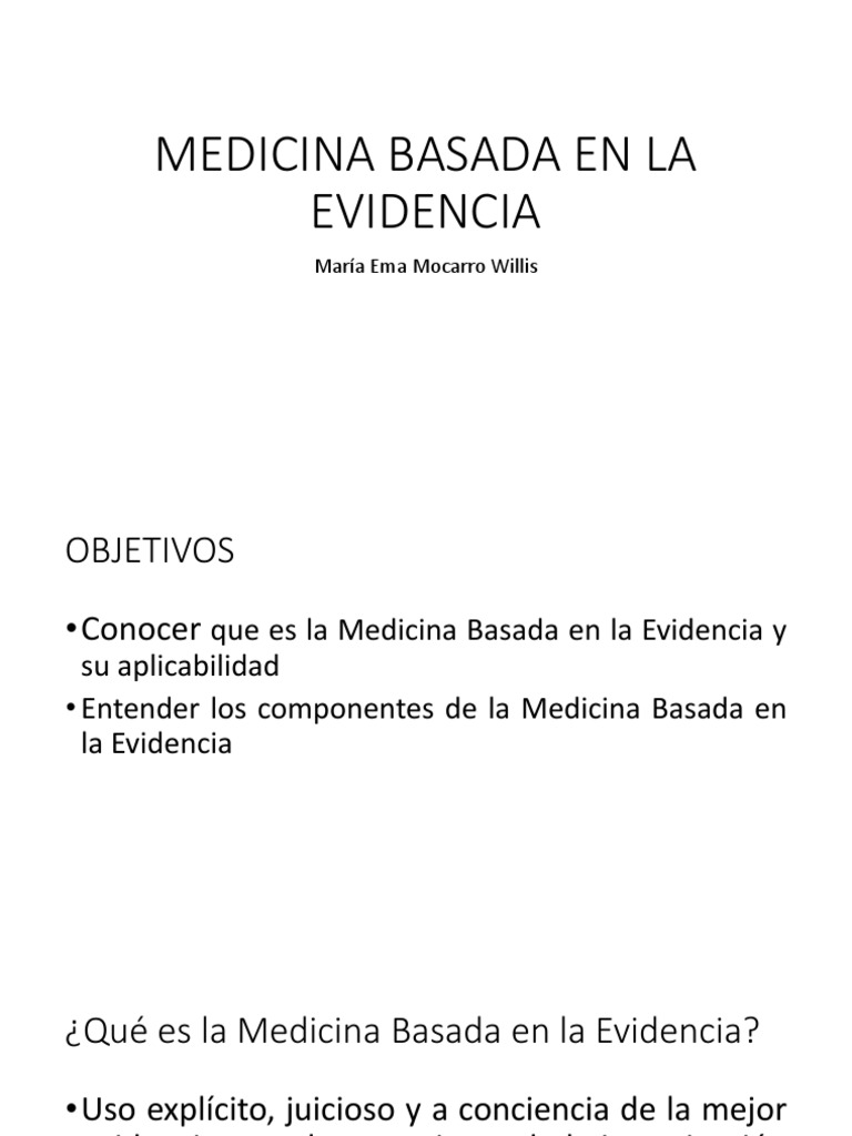 Medicina Basada en la Evidencia: Guía Esencial | PDF | Evidencia basada ...