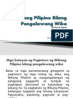 Wikang Pilipino Bilang Pangalawang Wika