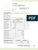 Sample Credit Card Statement: For Lost or Stolen Card, Call