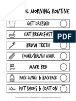 School Morning Routine Printable