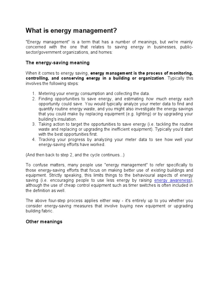 Energy Management PDF Energy Conservation Energy Management