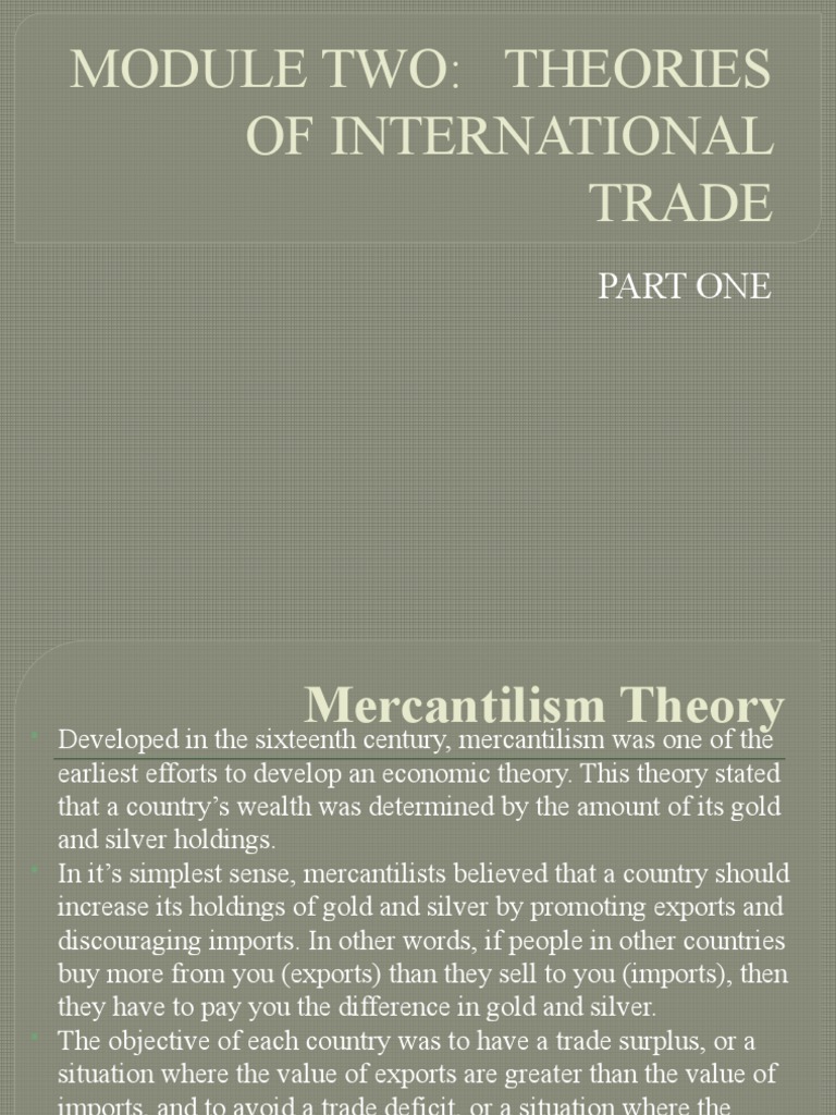 Mercantilism and Trade Theories Explained | PDF | Mercantilism ...