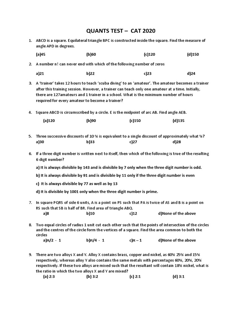 Cat 20 PT PDF Area Elementary Mathematics