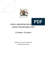 16 Public Administration Sector Budget Framework Paper FY 2018'2019 - 2022'2023