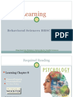 Learning: Behavioral Sciences BHSC - 201