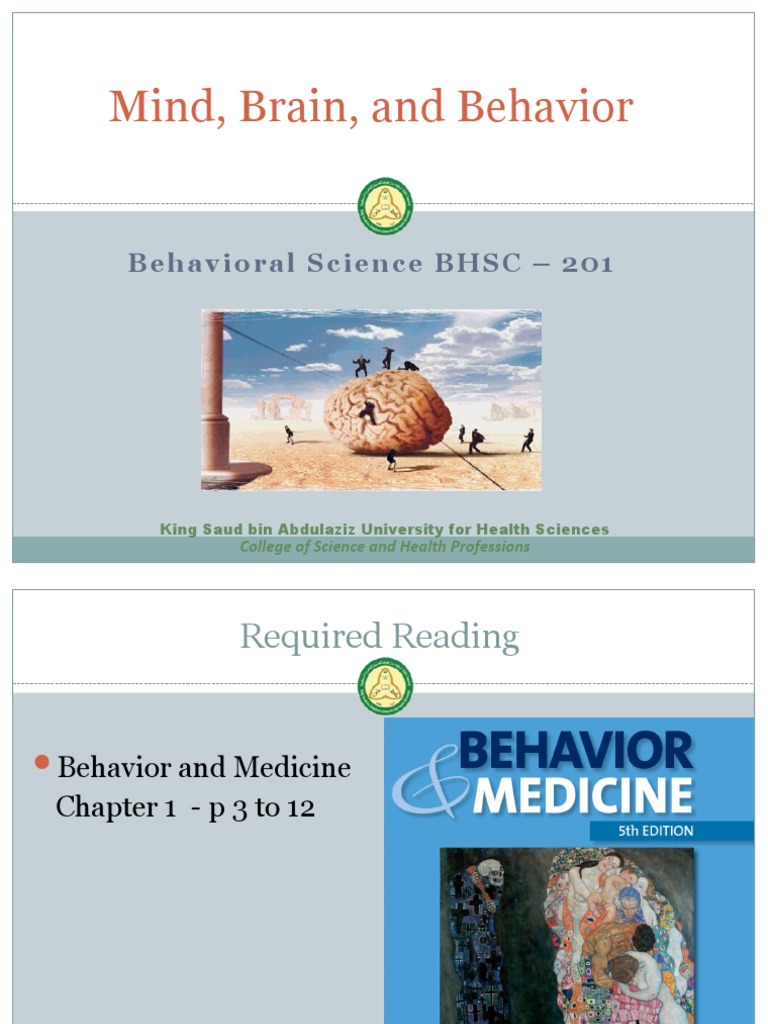 Mind, Brain, and Behavior Behavioral Science BHSC 201 PDF Neuron Brain