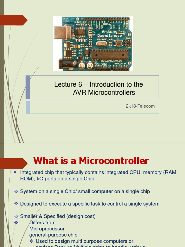 Introduction To The AVR Microcontrollers: 2k18-Telecom | PDF ...