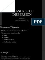 Measures of Dispersion: Prepared By: Larry Jay B. Valero, LPT