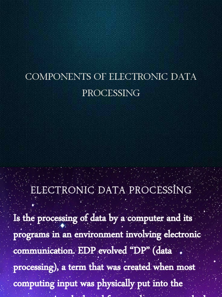 Components of Electronic Data Processing | PDF | Computer Data Storage ...