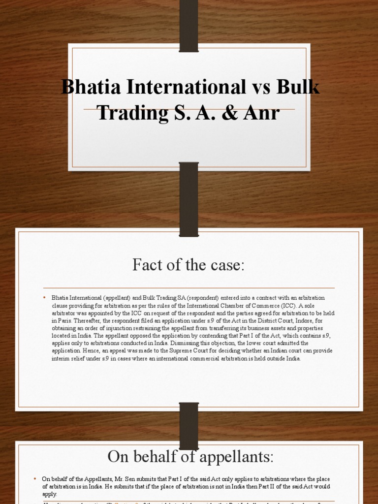 Bhatia International Vs Bulk Trading S. A. & Anr PDF Arbitration