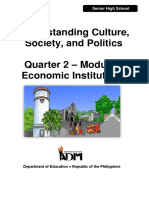 Understanding Culture, Society, and Politics Quarter 2 - Module 1 Economic Institutions