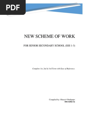 NEW SCHEME OF WORK FOR SSS1-3