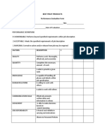 Best Fruit Products: Performance Evaluation Form