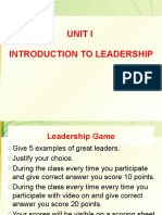 Unit 1 - Introduction To Leadership