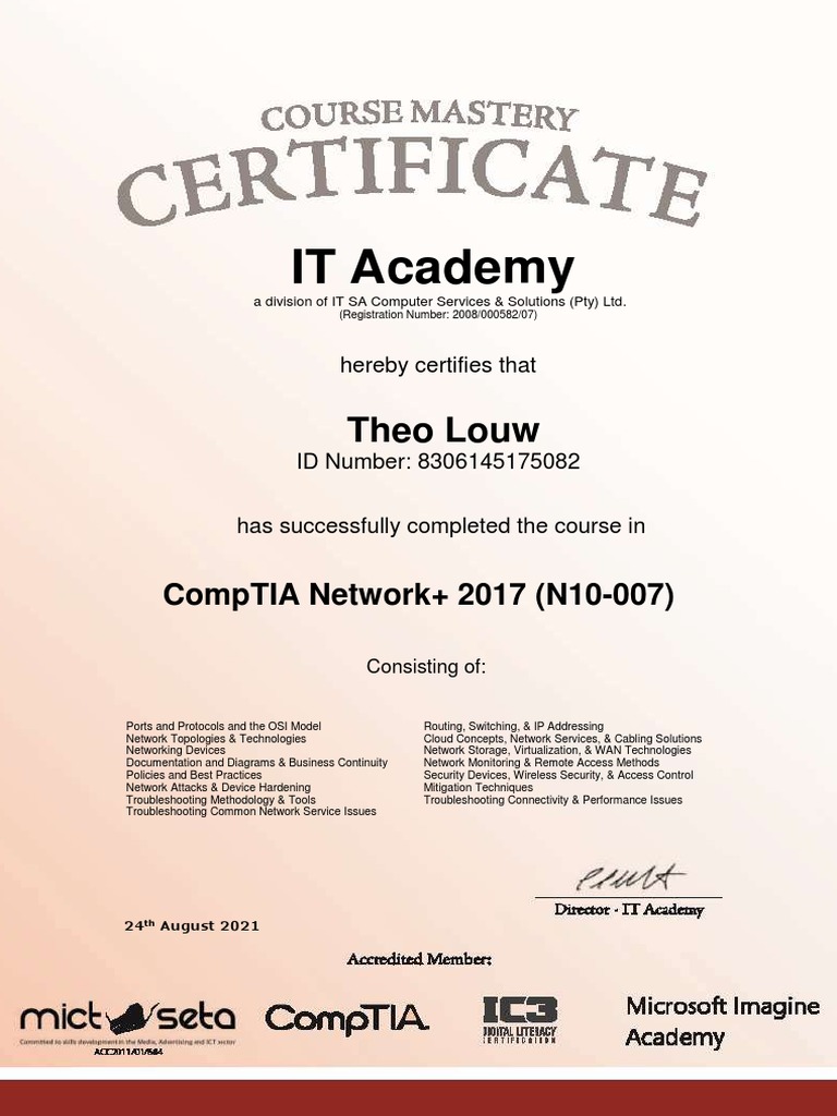 Network  Certificate PDF