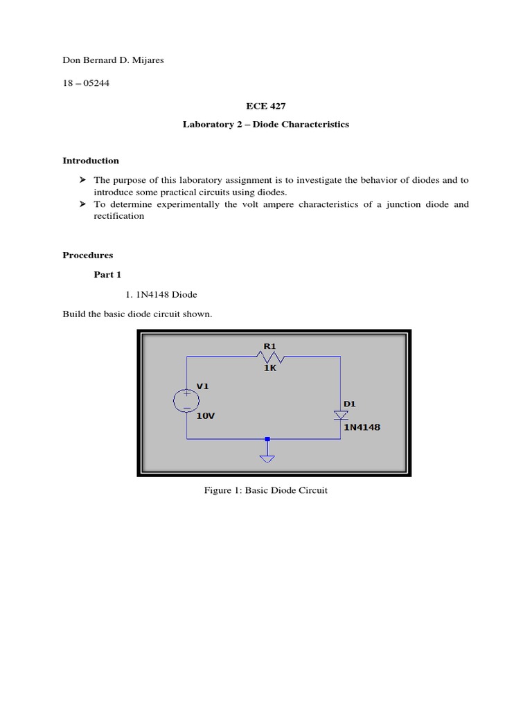 Diode Characteristics and Rectification Lab | PDF | Rectifier ...