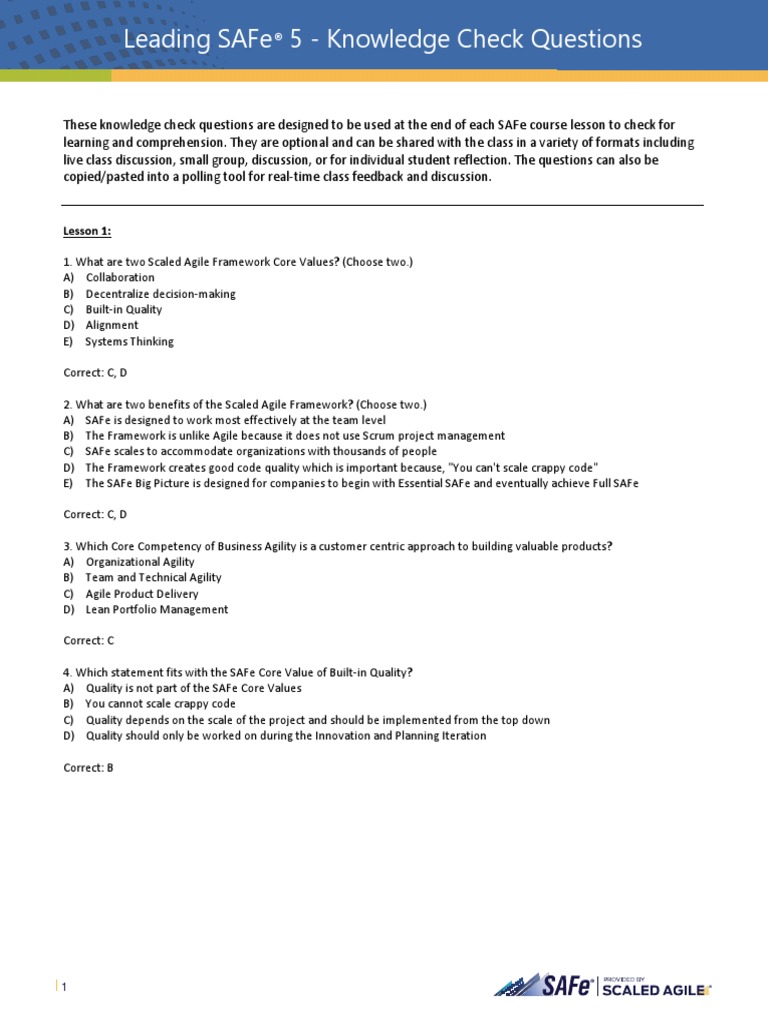 SAFe-Practitioner Examsfragen