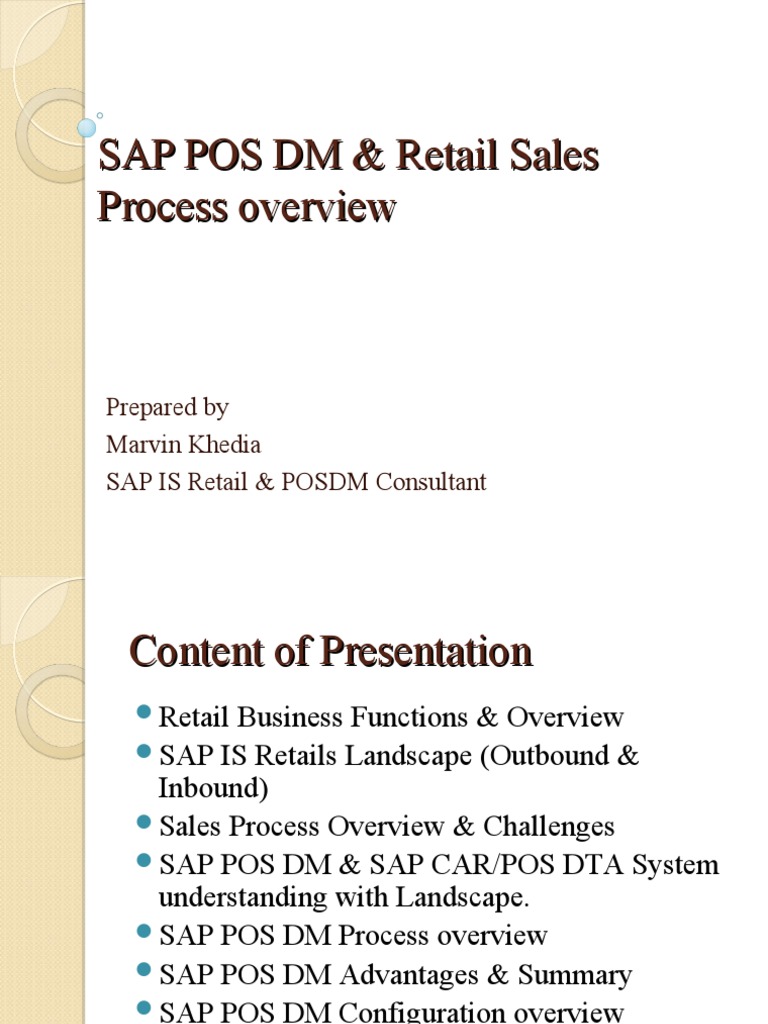 SAP POSDM & Retails Overview | PDF | Point Of Sale | Sales