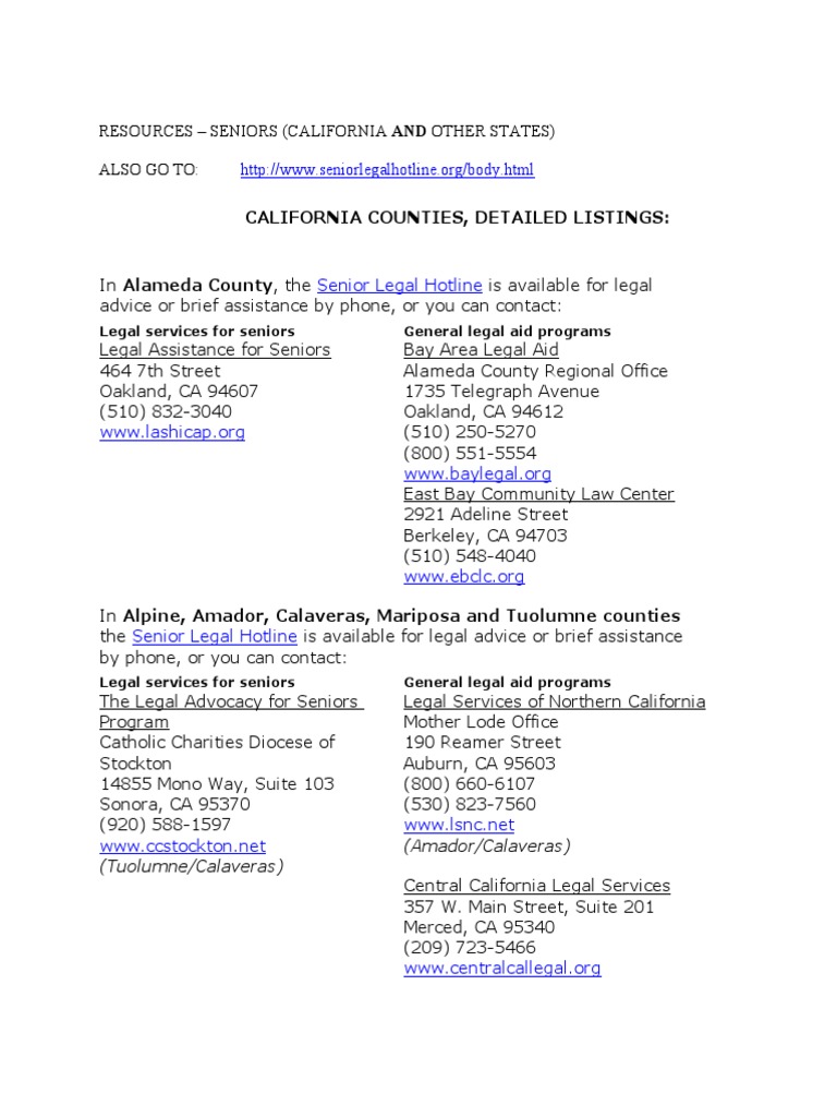 Senior Legal Aid Resources | PDF | Orange County | California