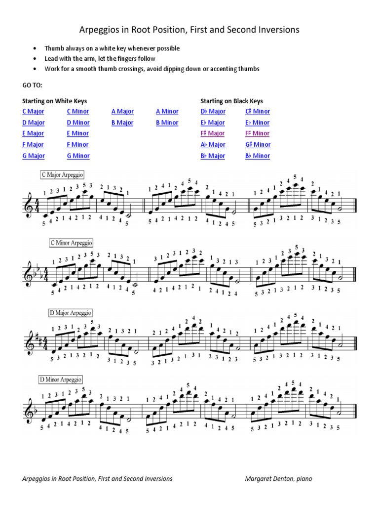 Arpeggios Root First Second Inversions | PDF | Elements Of Music ...