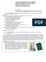 Grade 7 - Cookery (Exploratory Course) Quarter 2-Learning Activity Sheet 2 Maintain Appropriate Kitchen Tools, Equipment and Paraphernalia