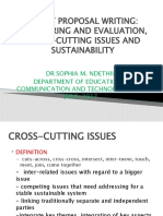 Grant Proposal Writing: Monitoring and Evaluation, Cross-Cutting Issues and Sustainability
