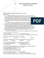 Advanced Listening & Reading Mid-Term Test 2 (30') : Read The Passage and Choose The Best Answer A, B, C or D