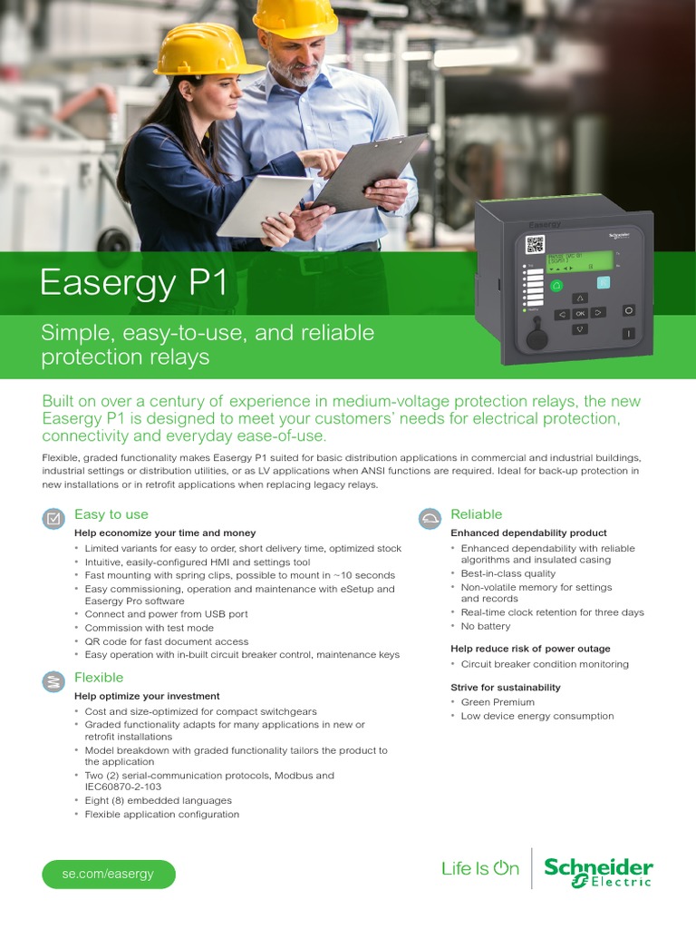 Easergy P1: Simple, Easy-To-Use, and Reliable Protection Relays | PDF ...