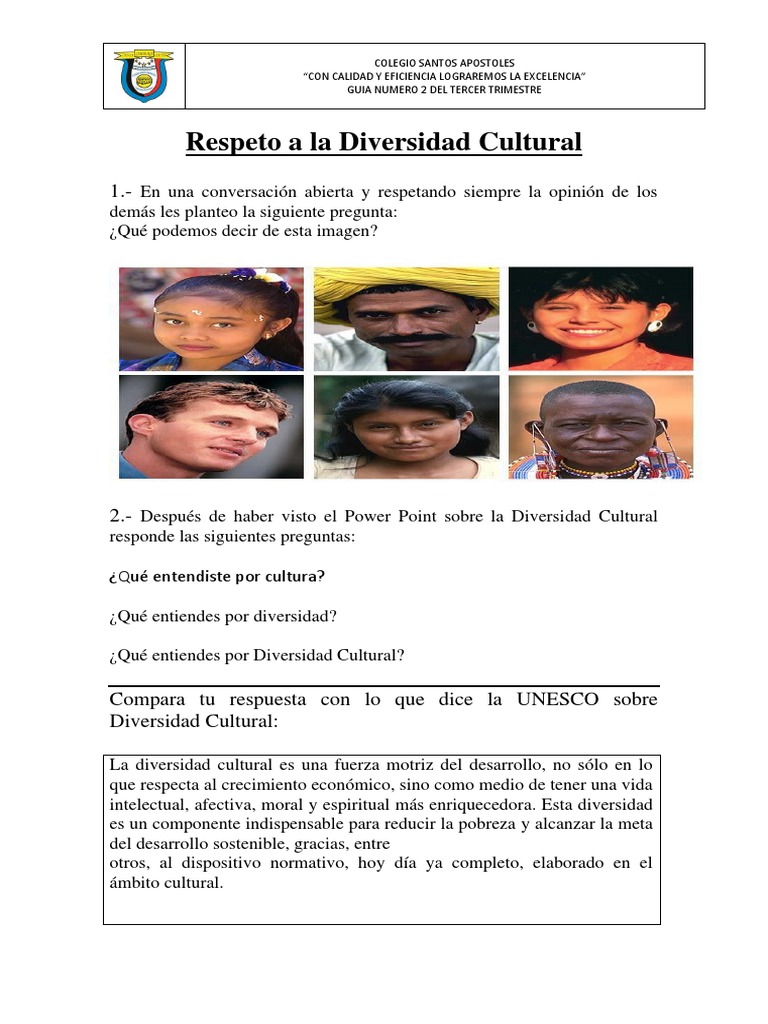 Actividades sobre Diversidad Cultural en Primaria | PDF