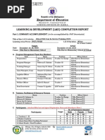 Learning & Development (L&D) Completion Report: Part 1: Summary Accomplishment (To Be Accomplished by PMT Secretariat)