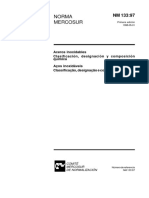 NBR 133 - Acos Inoxidaveis - Classificacao Designacao E Composicao Quimica