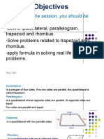 Learn shapes and formulas for quadrilaterals