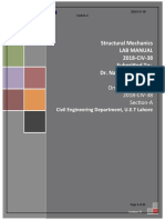 Structural Mechanics Lab Manual 2018-CIV-38 Submitted To: Dr. Nauman Khurram Submitted by