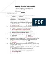 DPS Faridabad Biology Revision Assignment on Cell Structure and Functions