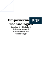 Empowerment Technologies: Quarter 1 - Module 1: Information and Communication Technology
