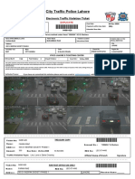 City Traffic Police Lahore: Electronic Traffic Violation Ticket