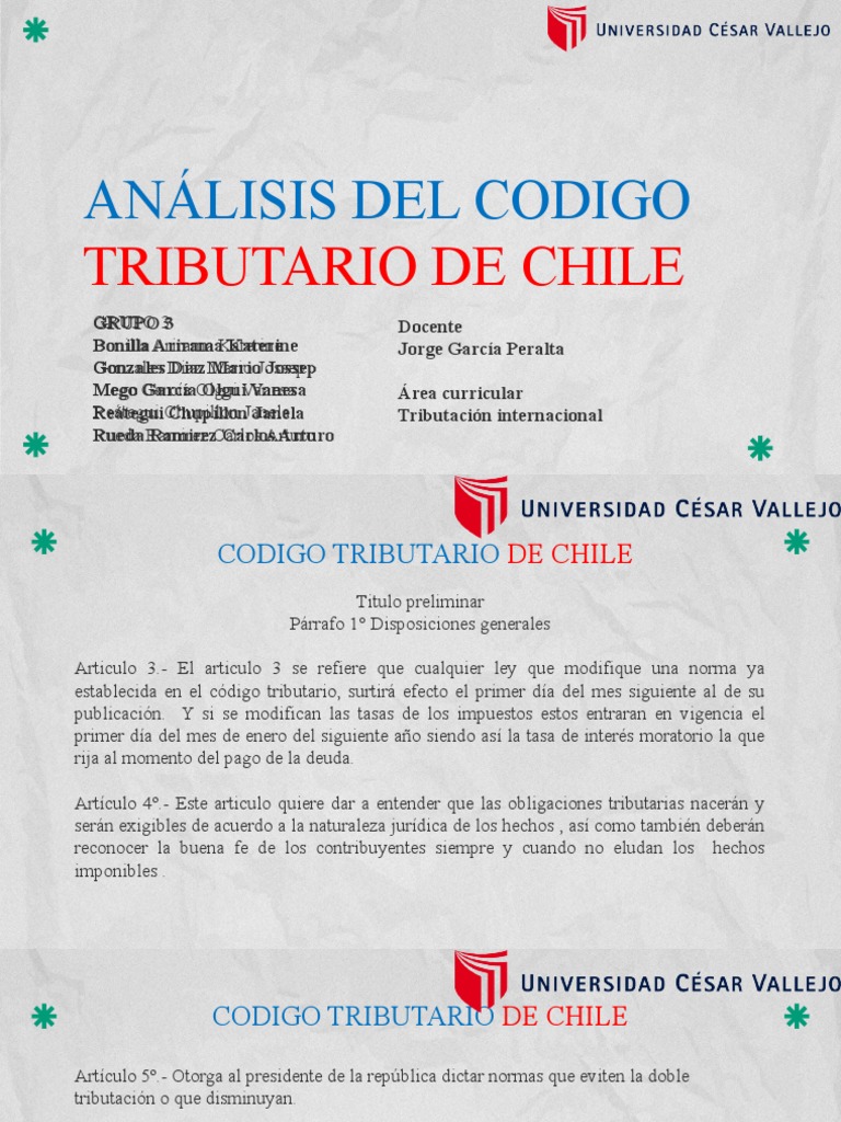 Análisis del Código Tributario de Chile | PDF | Impuestos | Contabilidad