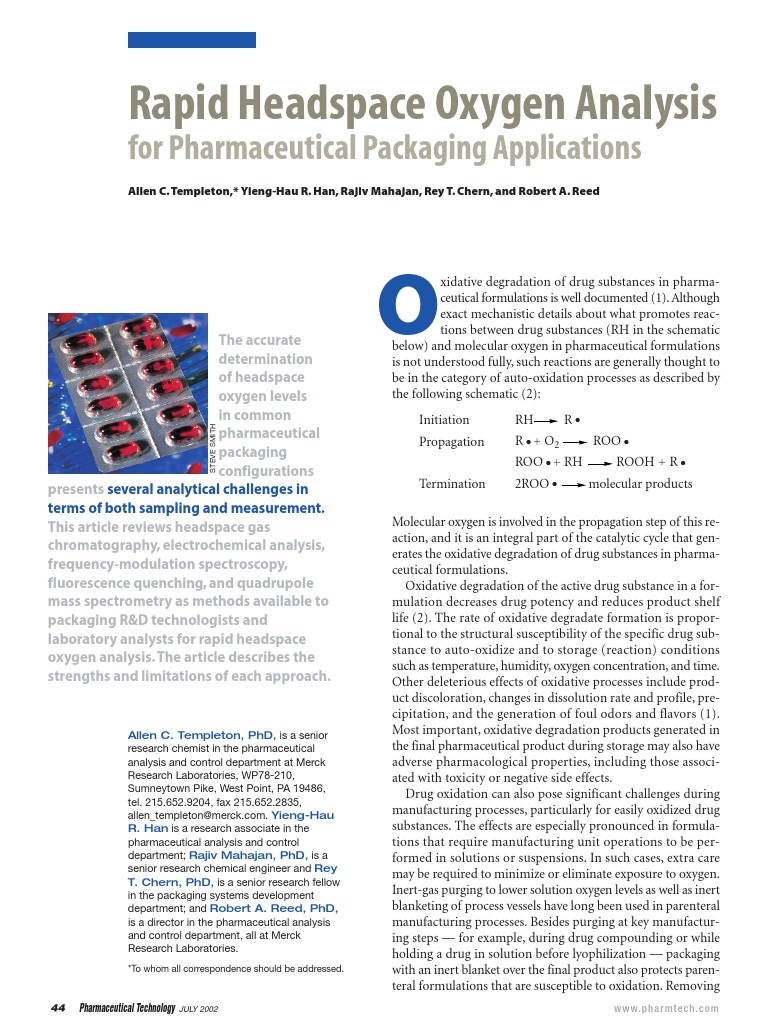 Rapid Headspace Oxygen Analysis Methods | PDF | Gas Chromatography ...