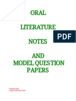 Oral Literature Notes 1