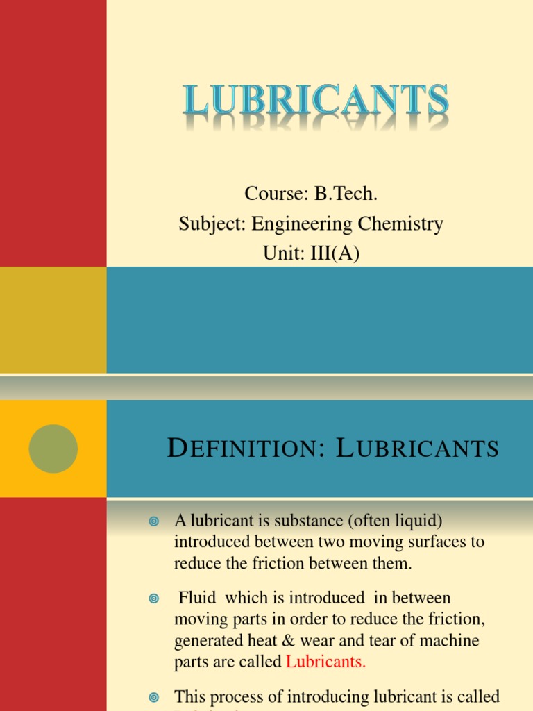 Course B.Tech. Subject Engineering Chemistry Unit III (A) PDF