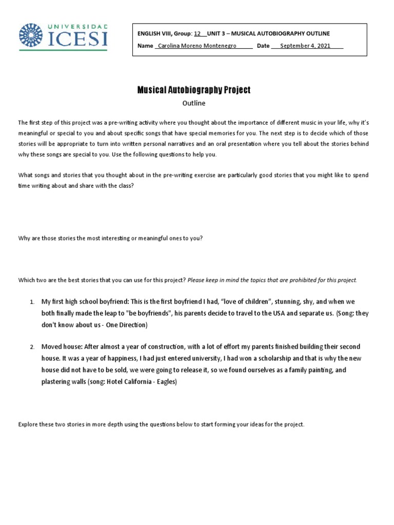 Musical Memories for Teens | PDF | Narration