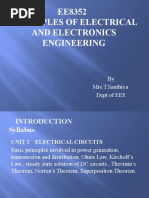 EE8352 Principles of Electrical and Electronics Engineering: by Mrs.T.Santhiya Dept of EEE